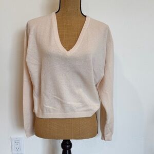 J. Crew Soft Cream cashmere V-Neck Sweater
